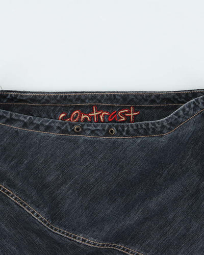 Vintage Y2k 00s Contrast Denim Skirt - S