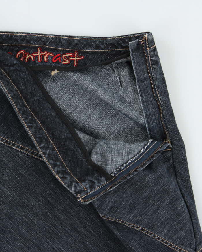 Vintage Y2k 00s Contrast Denim Skirt - S