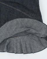 Vintage Y2k 00s Contrast Denim Skirt - S