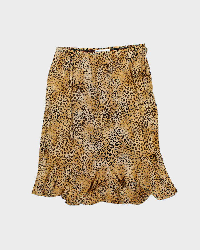 Vintage 90s Ronni Nicole Leopard Print Skirt - M
