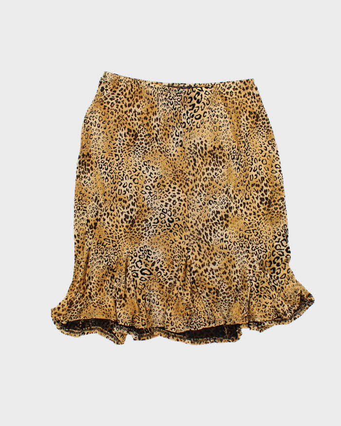 Vintage 90s Ronni Nicole Leopard Print Skirt - M