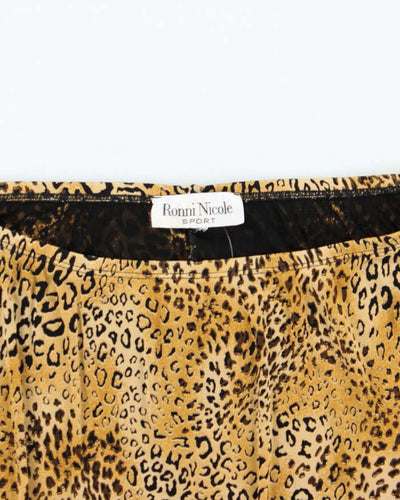 Vintage 90s Ronni Nicole Leopard Print Skirt - M