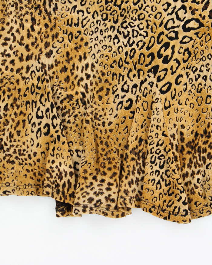 Vintage 90s Ronni Nicole Leopard Print Skirt - M