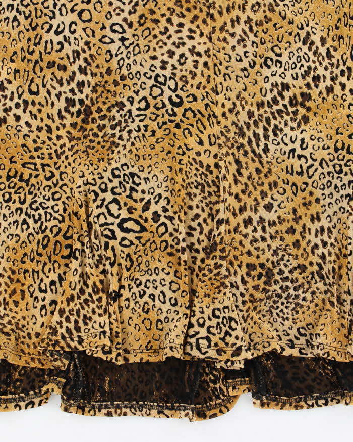 Vintage 90s Ronni Nicole Leopard Print Skirt - M