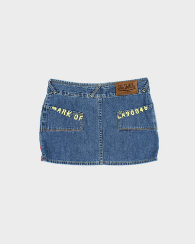 Vintage Y2k 00s Von Dutch Denim Mini Skirt - XS
