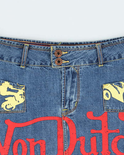 Vintage Y2k 00s Von Dutch Denim Mini Skirt - XS