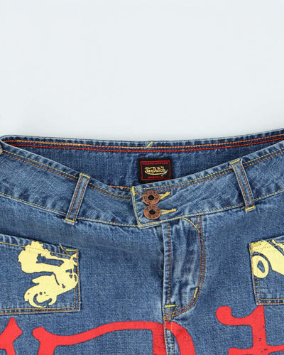 Vintage Y2k 00s Von Dutch Denim Mini Skirt - XS