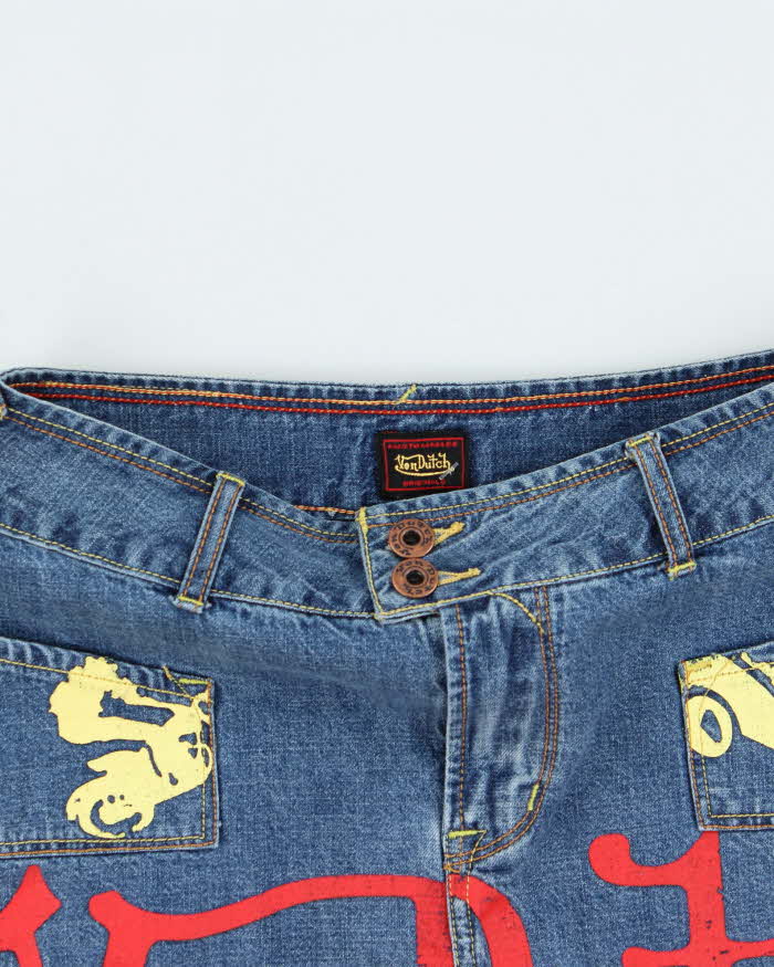 Vintage Y2k 00s Von Dutch Denim Mini Skirt - XS