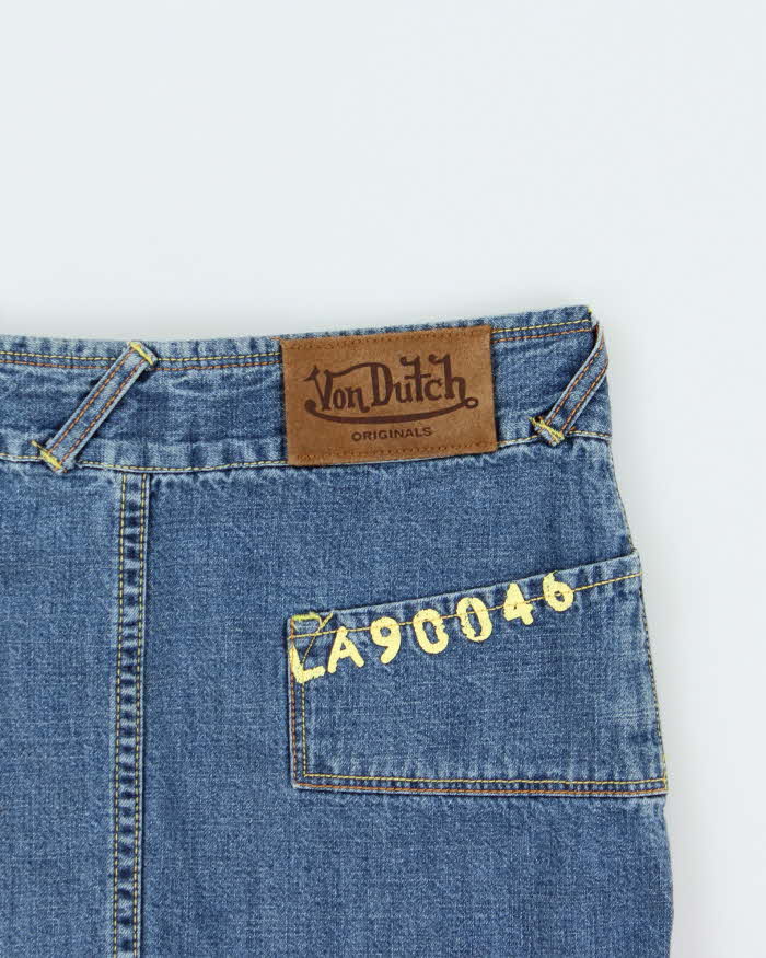 Vintage Y2k 00s Von Dutch Denim Mini Skirt - XS – Rokit