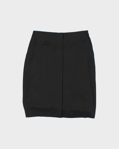 Versace Black Wool Chunky Chain Straight Knee Length Skirt - W30