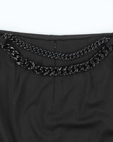 Versace Black Wool Chunky Chain Straight Knee Length Skirt - W30
