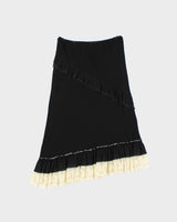 Vintage 90s 00s Quality Lace Trim Skirt - XS