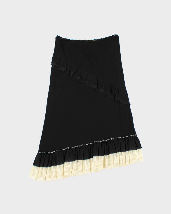 Vintage 90s 00s Quality Lace Trim Skirt - XS