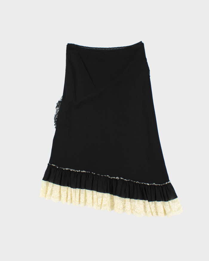 Vintage 90s 00s Quality Lace Trim Skirt - XS