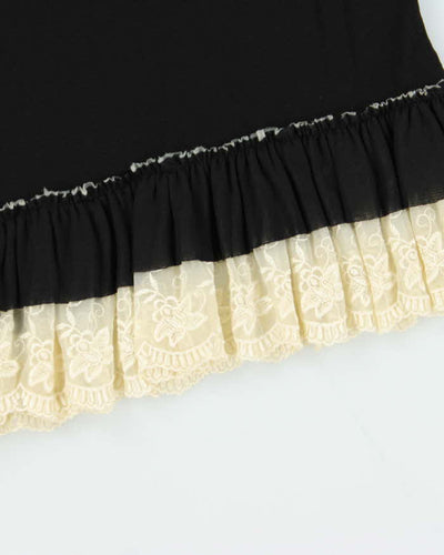 Vintage 90s 00s Quality Lace Trim Skirt - XS