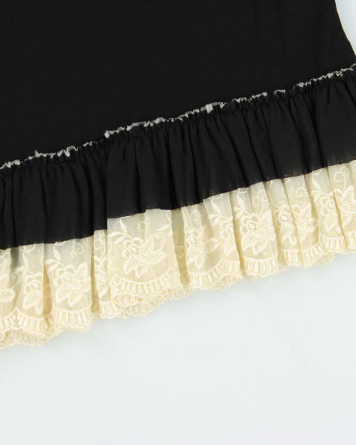 Vintage 90s 00s Quality Lace Trim Skirt - XS