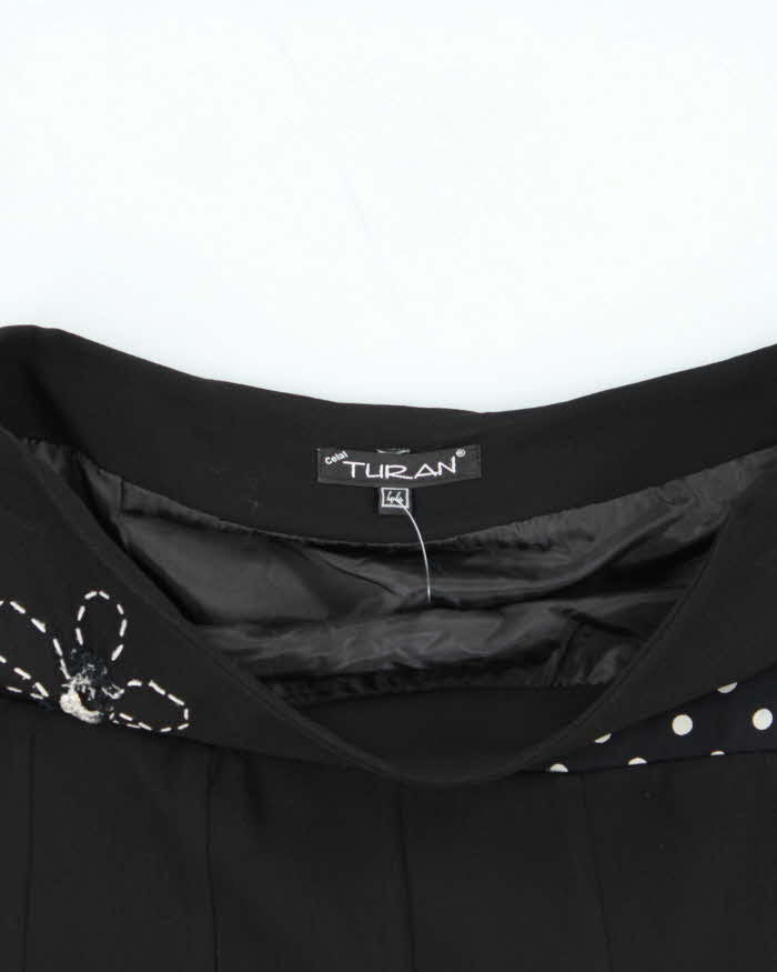 Vintage 90s Turan Polka Dot Beaded Skirt - S