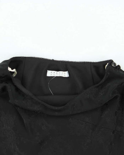 Vintage 90s Precis Floral Satin Skirt - XS