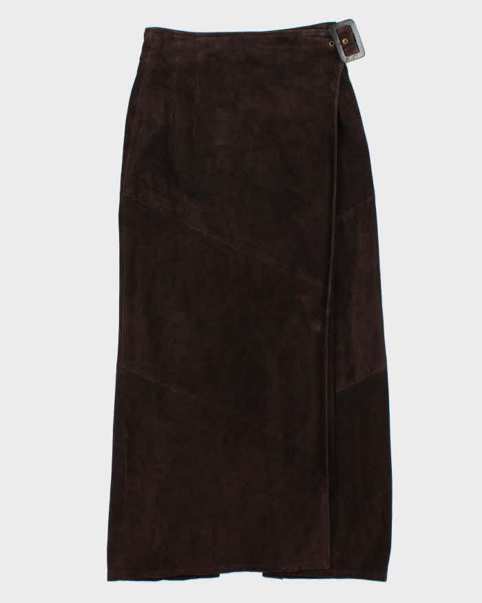 Vintage Suede Maxi Wrap Skirt - XS