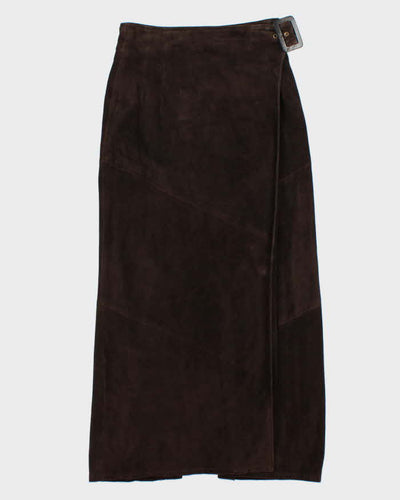 Vintage Suede Maxi Wrap Skirt - XS