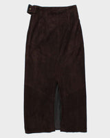 Vintage Suede Maxi Wrap Skirt - XS
