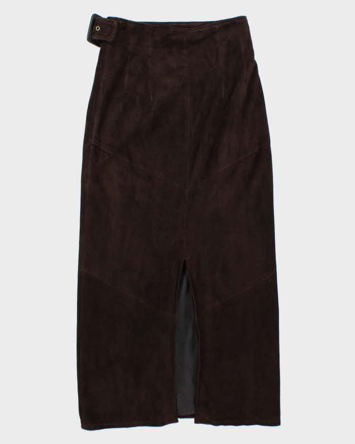 Vintage Suede Maxi Wrap Skirt - XS