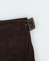 Vintage Suede Maxi Wrap Skirt - XS
