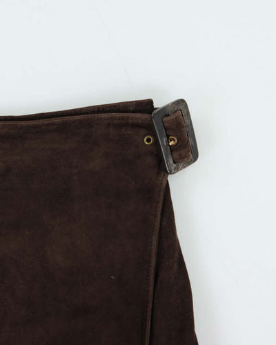 Vintage Suede Maxi Wrap Skirt - XS