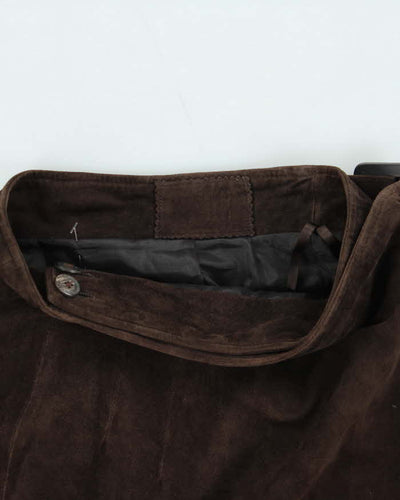 Vintage Suede Maxi Wrap Skirt - XS