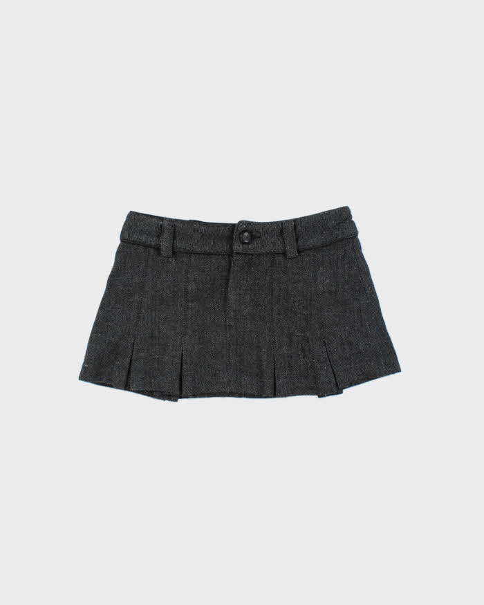 Vintage 00s UB Jeans Wool Blend Pleated Mini Skirt - S