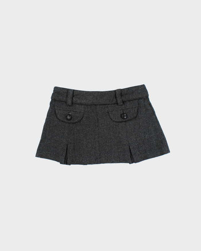 Vintage 00s UB Jeans Wool Blend Pleated Mini Skirt - S
