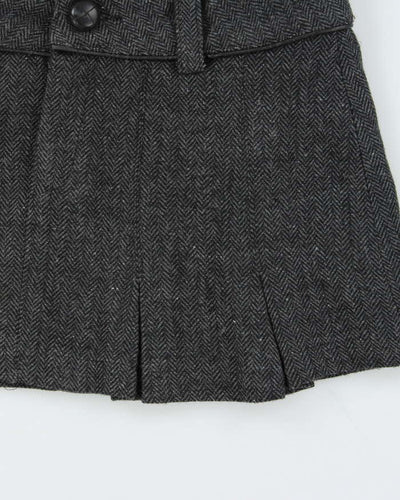 Vintage 00s UB Jeans Wool Blend Pleated Mini Skirt - S