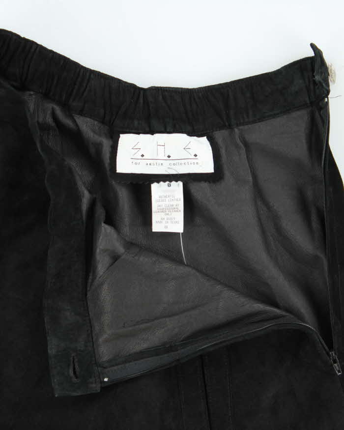 Vintage 1990s Women's A-Line Western Suede Tassel Midi Skirt - W25