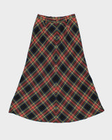 Vintage Valencia Wool Checked Maxi Skirt - XS