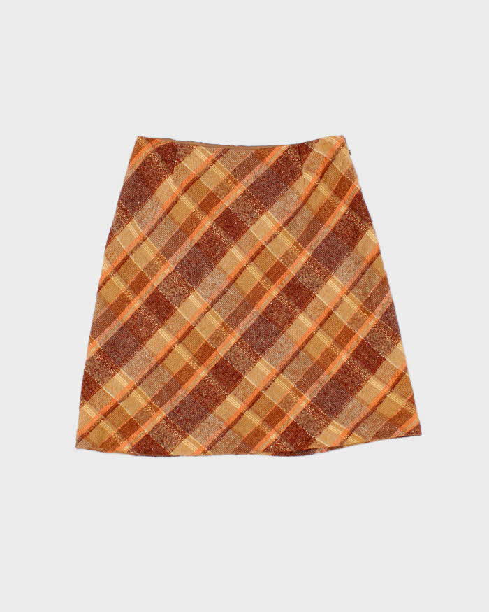 Vintage Debbie Shuchat Check Wool Skirt - XS