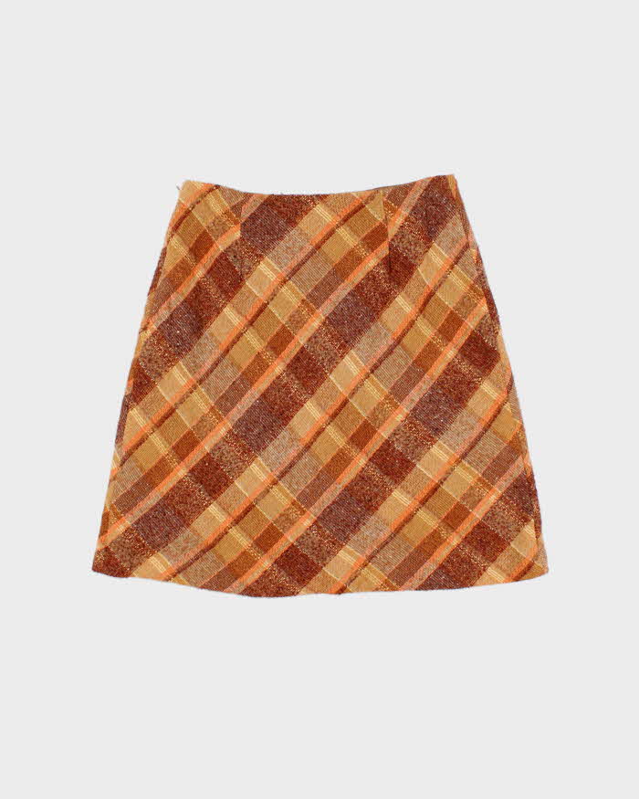 Vintage Debbie Shuchat Check Wool Skirt - XS
