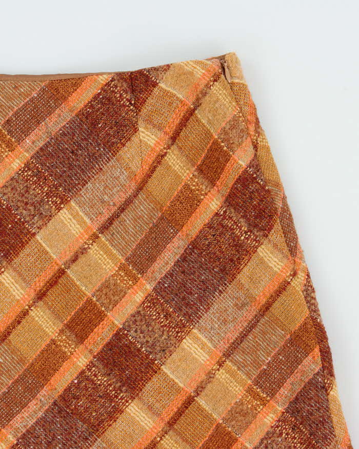 Vintage Debbie Shuchat Check Wool Skirt - XS