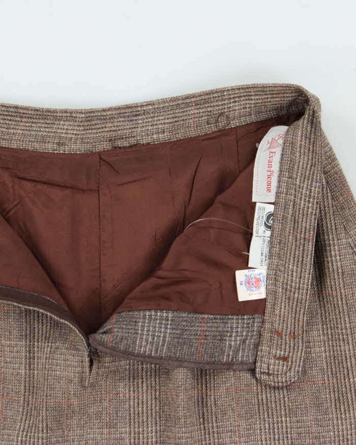 Vintage Evan-picone Check Wool Skirt - XS