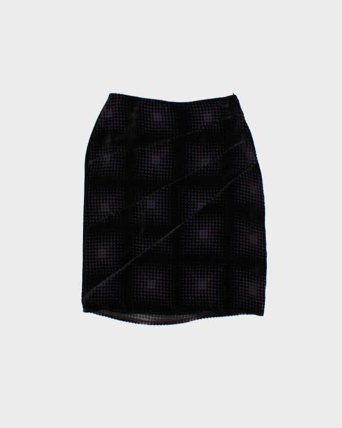 Vintage 90s BCBG Max Azria Silk &amp; Velvet Skirt - XXS
