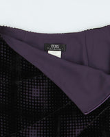 Vintage 90s BCBG Max Azria Silk &amp; Velvet Skirt - XXS