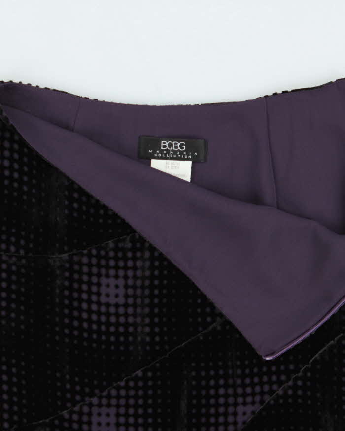 Vintage 90s BCBG Max Azria Silk &amp; Velvet Skirt - XXS