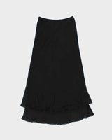 Vintage Simply Silk Sheer Maxi Skirt - S