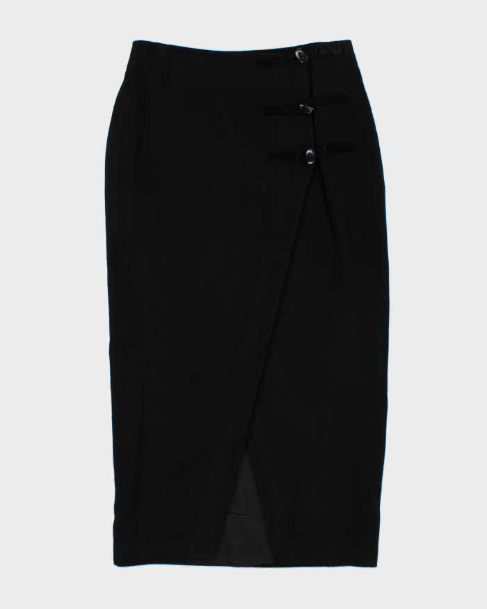 Vintage 90s Nolita Toggle Detail Wool &amp; Angora Skirt - S