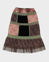 Vintage Y2k 00s Patchwork Floaty Skirt - M
