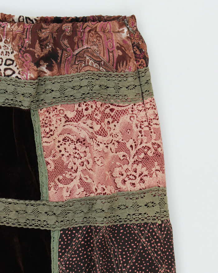 Vintage Y2k 00s Patchwork Floaty Skirt - M
