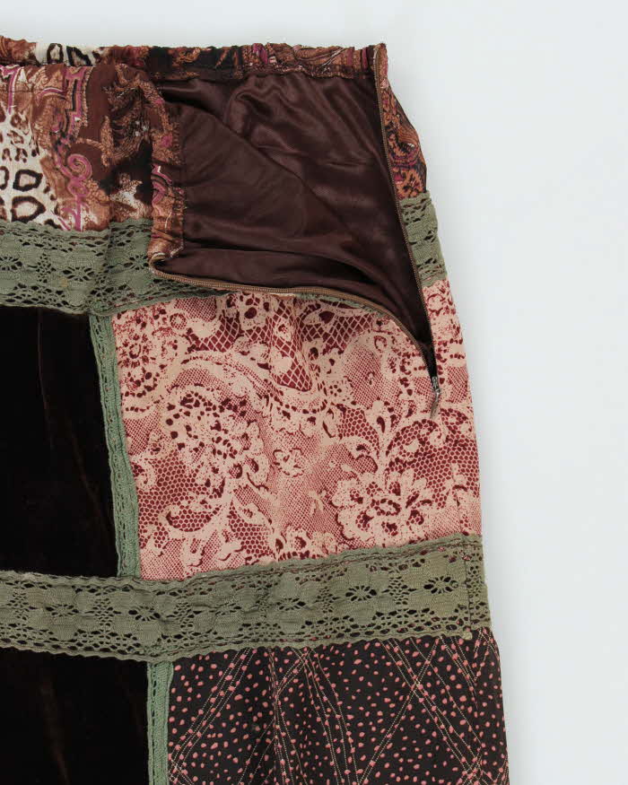 Vintage Y2k 00s Patchwork Floaty Skirt - M