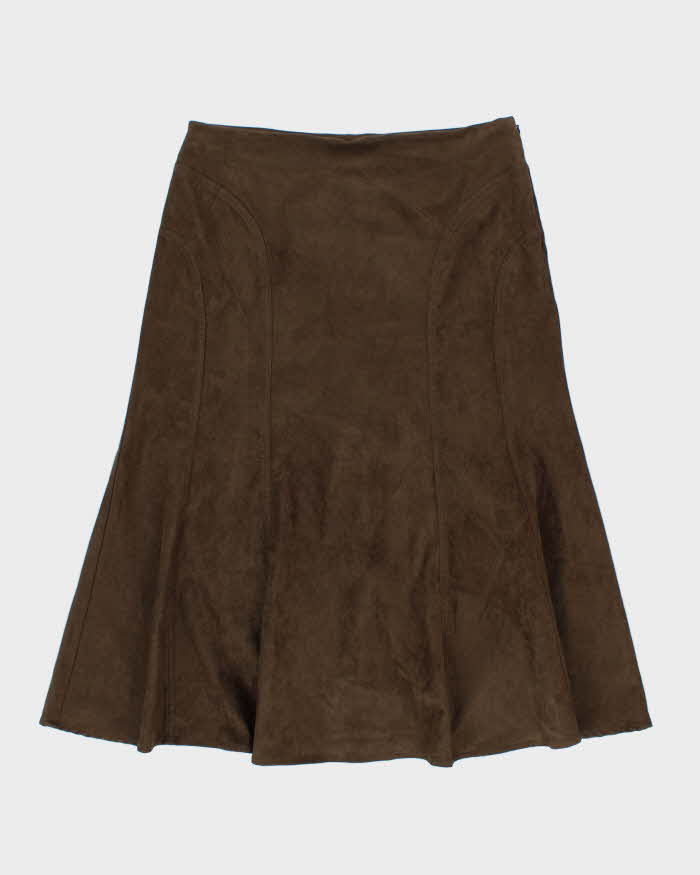 Vintage Y2k 00s Liz Claiborne Faux Suede Skirt - S
