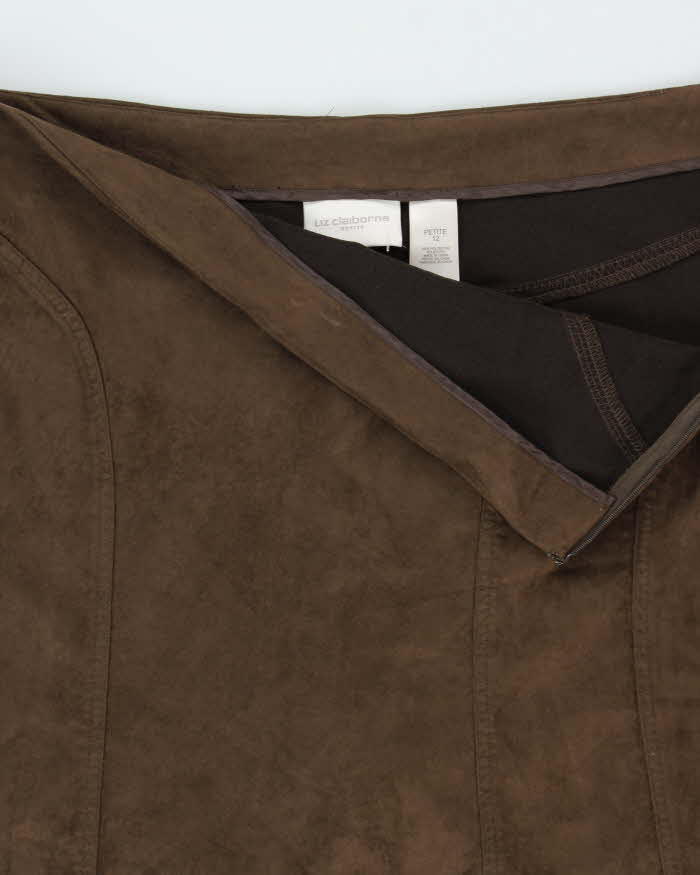 Vintage Y2k 00s Liz Claiborne Faux Suede Skirt - S