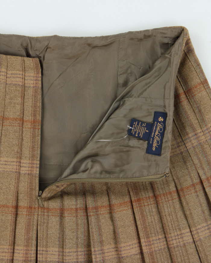 Vintage Brooks Brothers Wool &amp; Cashmere Check Skirt - S