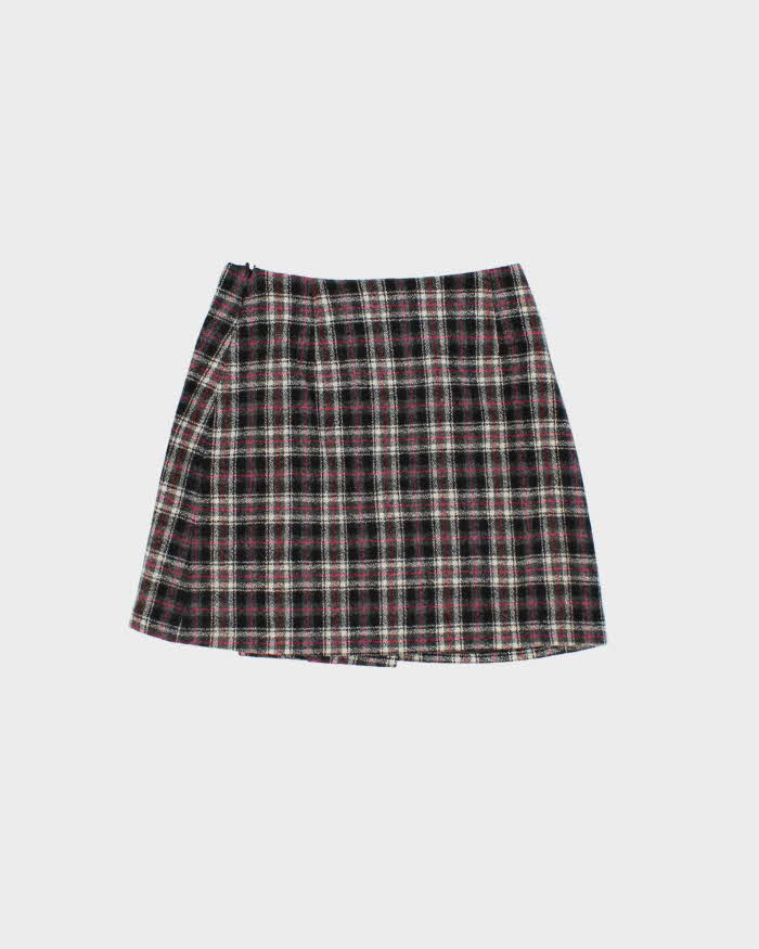 Vintage 00s U2 Clothing Wool Blend Checked Mini Skirt -XXS